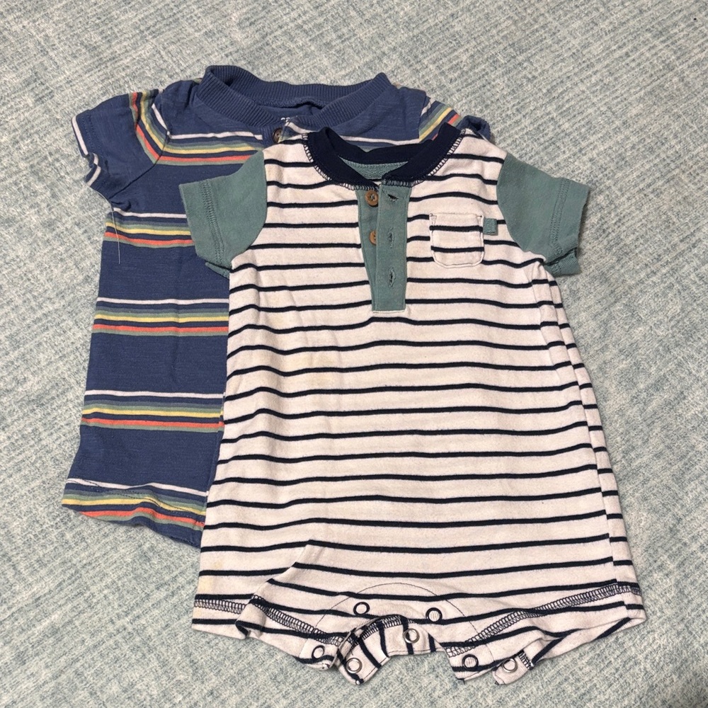 Carters Romper Set of 2, Stripes, 0-3 months